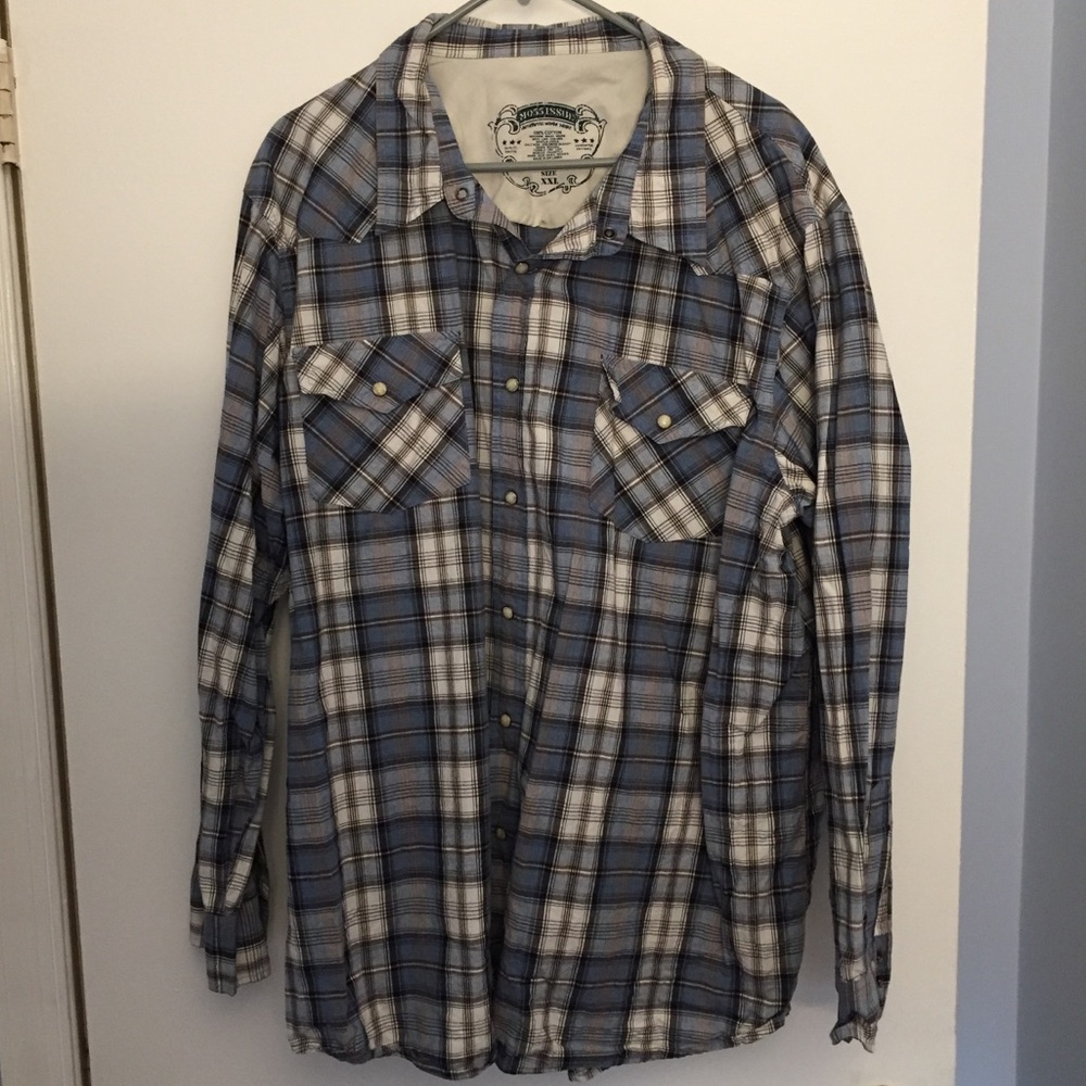Men’s No55Issue Blue Plaid Long sleeve